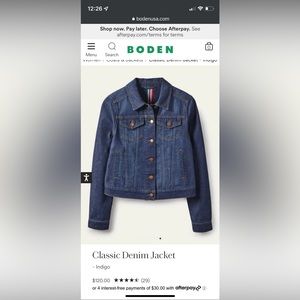 Boden classic denim jacket size 16/18 NWOT
